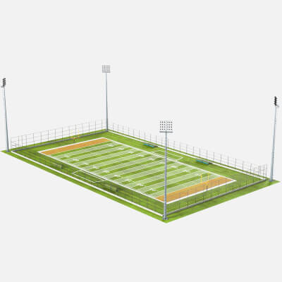American Football Arena with Fences