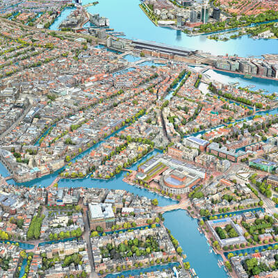 Amsterdam 3D Scam City Netherlands 3D Model