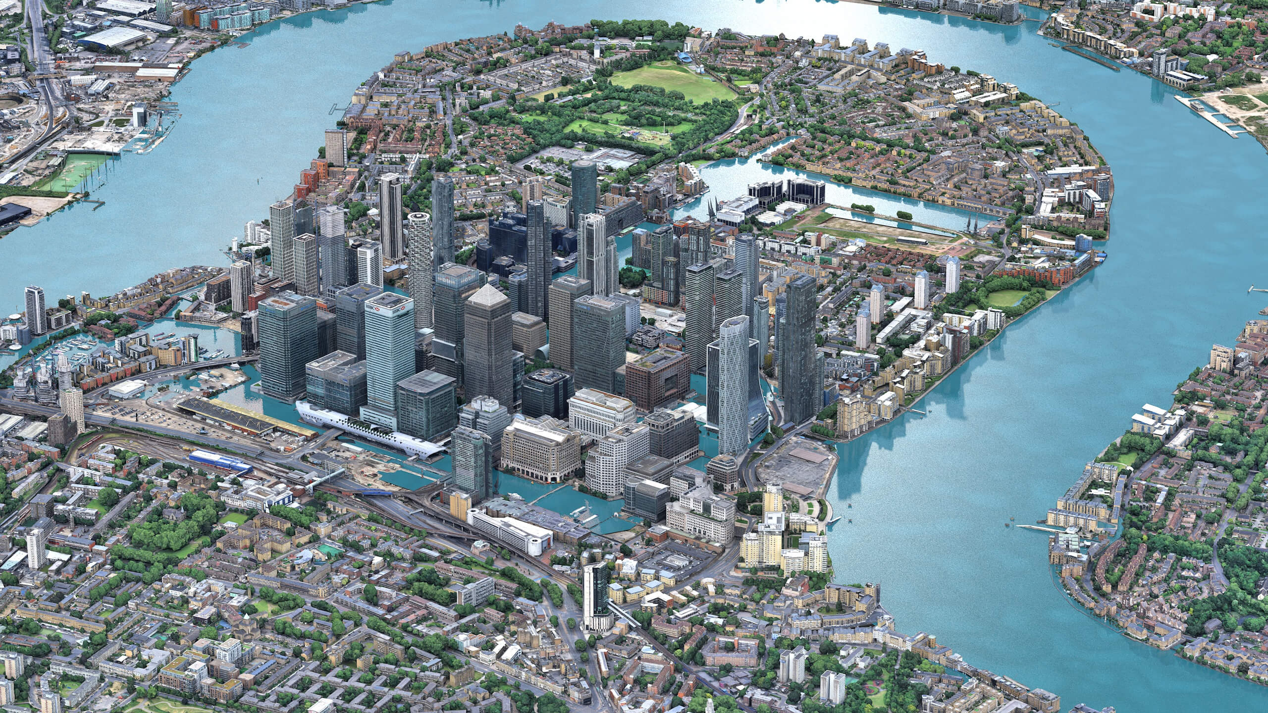 Canary Wharf London 3D Scan City Low-Poly 3D Model 3D Model