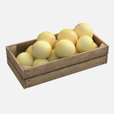 Cantaloupe Melon Wooden Crate
