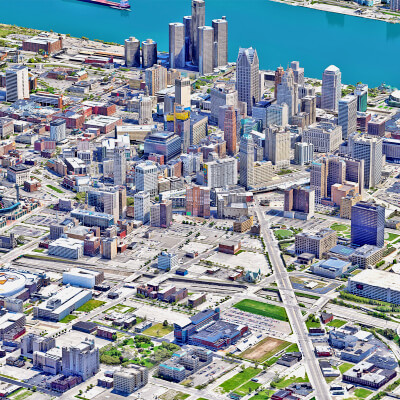 Detroit 3D Scan City USA 3D Model