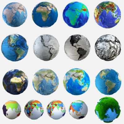 Earth Map Displacement Collection