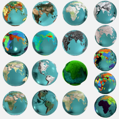Earth Map Water Displacement Collection
