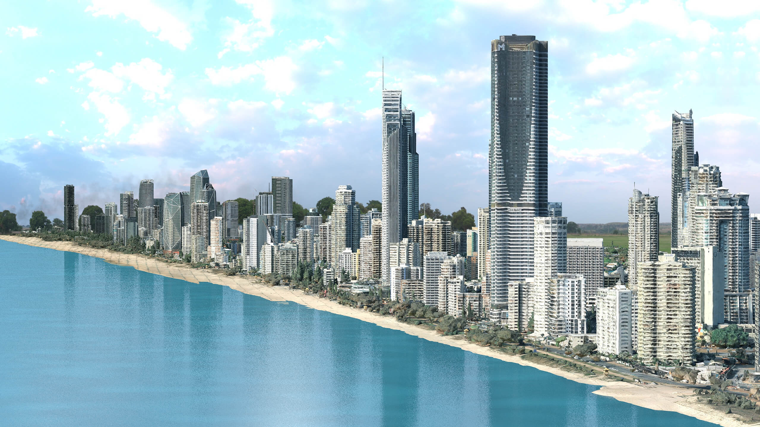 Gold Coast Beach 3D Scan Model Australia Low-Poly 3D Model 3D Model