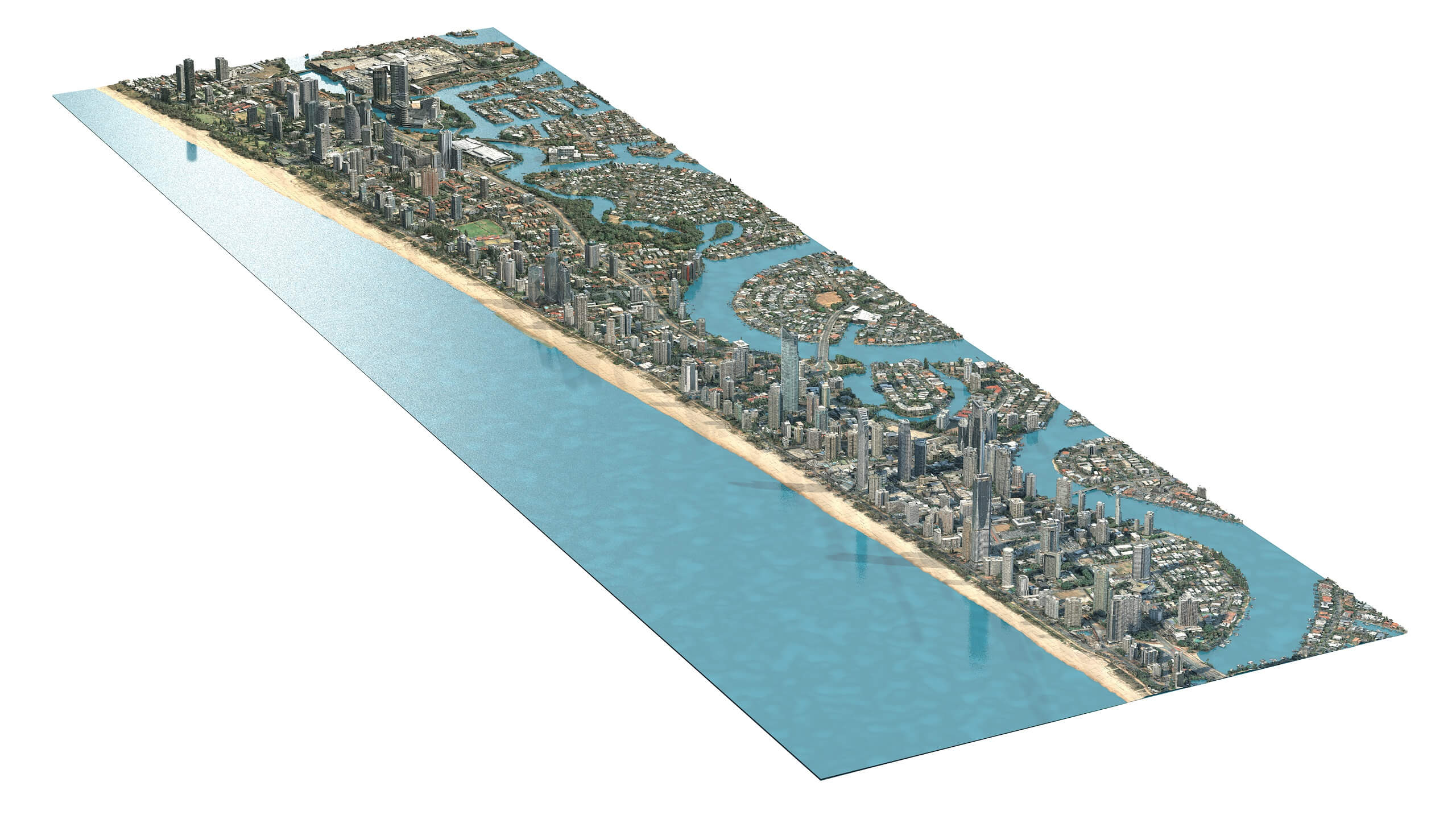 Gold Coast Beach 3D Scan Model Australia Low-Poly 3D Model 3D Model