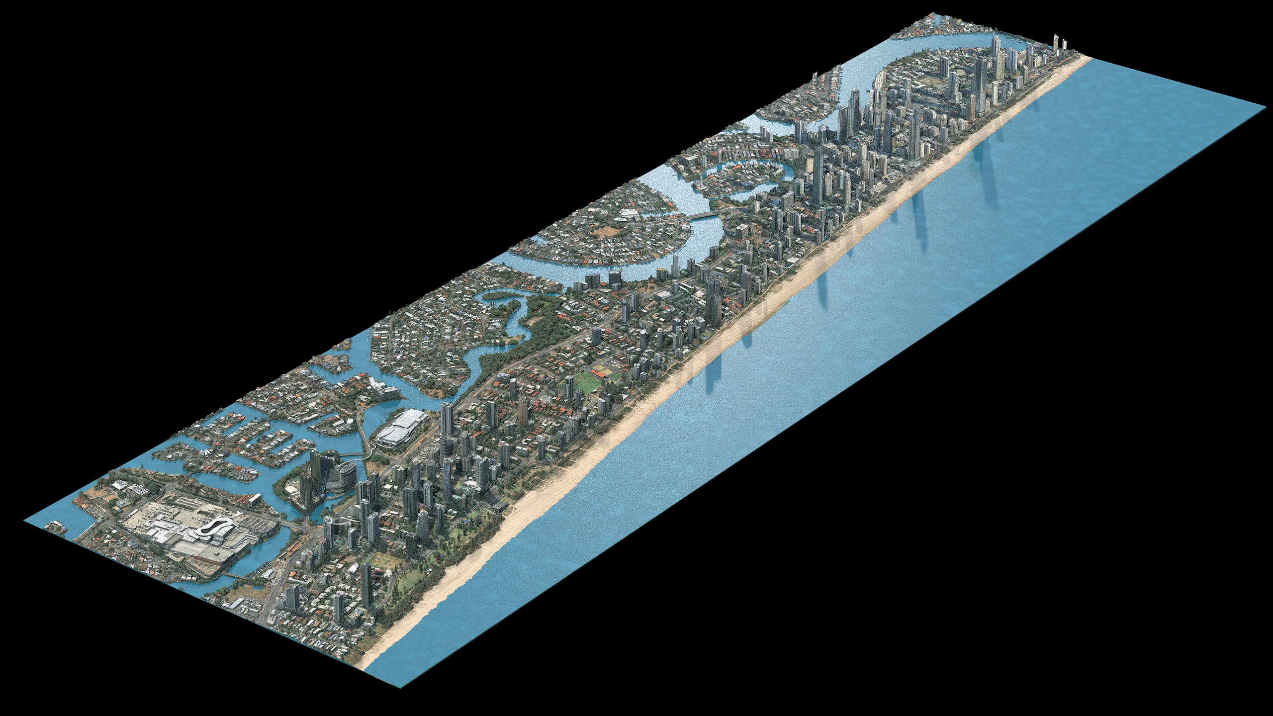 Gold Coast Beach 3D Scan Model Australia Low-Poly 3D Model 3D Model