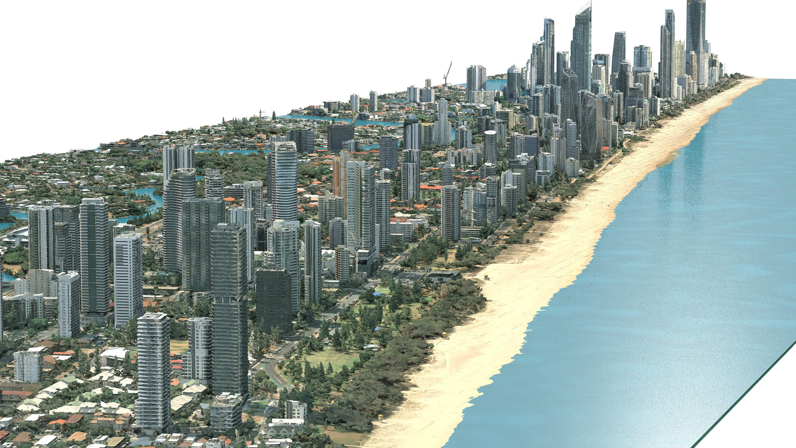 Gold Coast Beach 3D Scan Model Australia Low-Poly 3D Model 3D Model