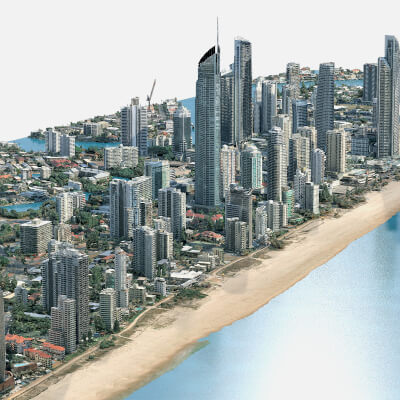 Gold Coast Beach 3D Scan Model Australia Low-Poly 3D Model