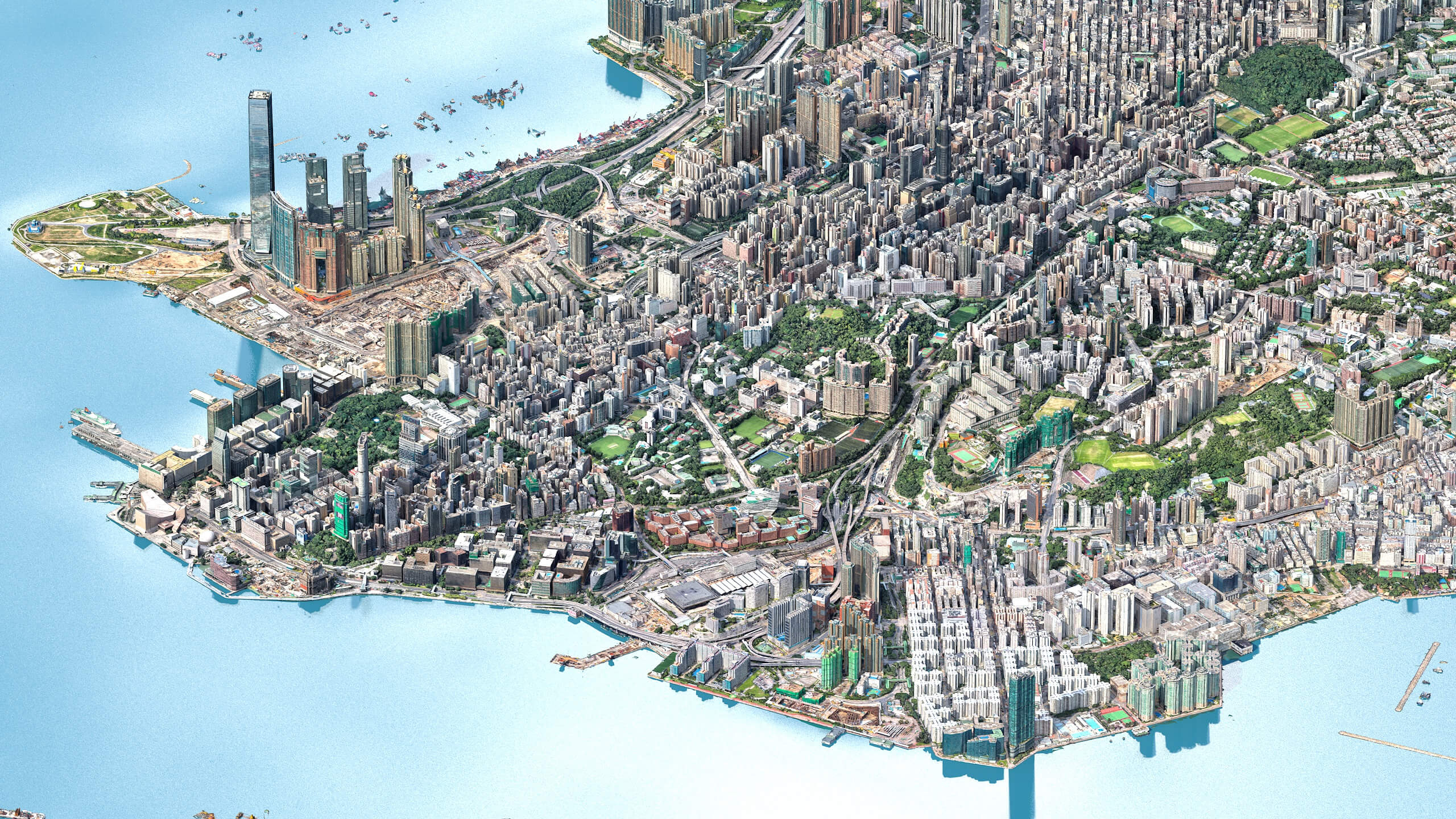 Hong Kong 3D Scan Terrain City China 3D Model 3D Model