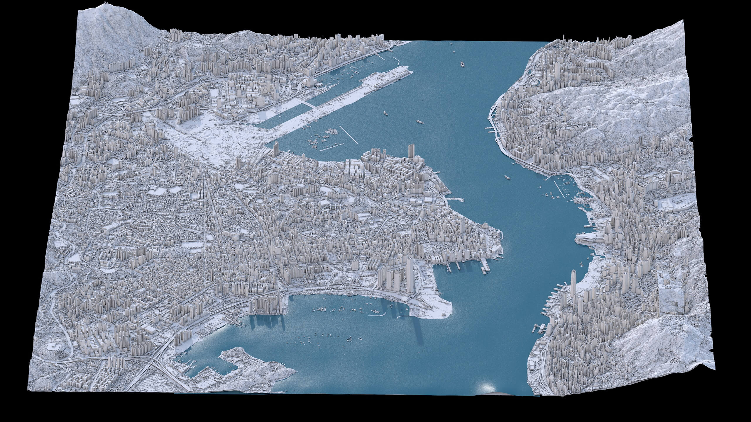 Hong Kong 3D Scan Terrain City China 3D Model 3D Model