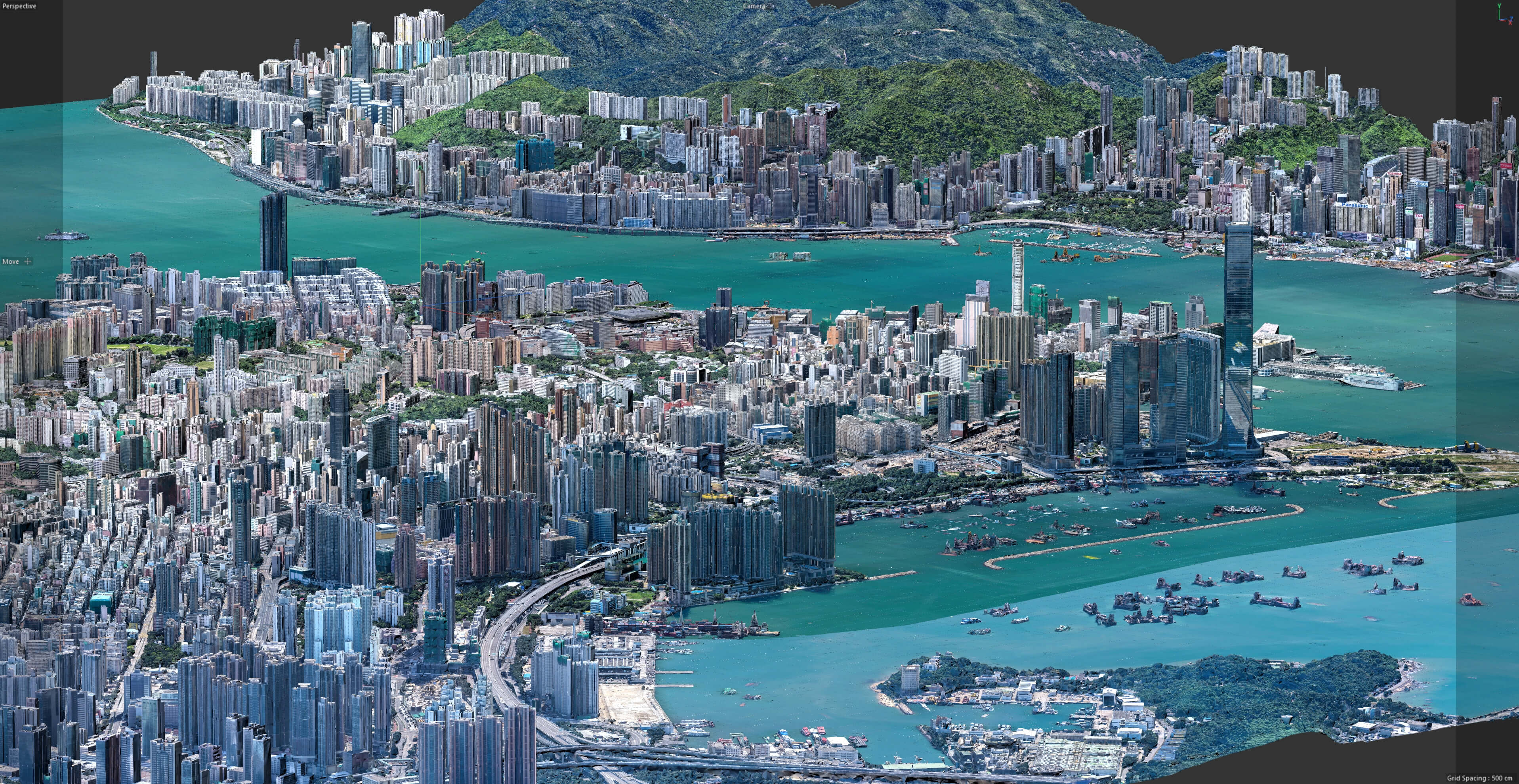 Hong Kong 3D Scan Terrain City China 3D Model 3D Model