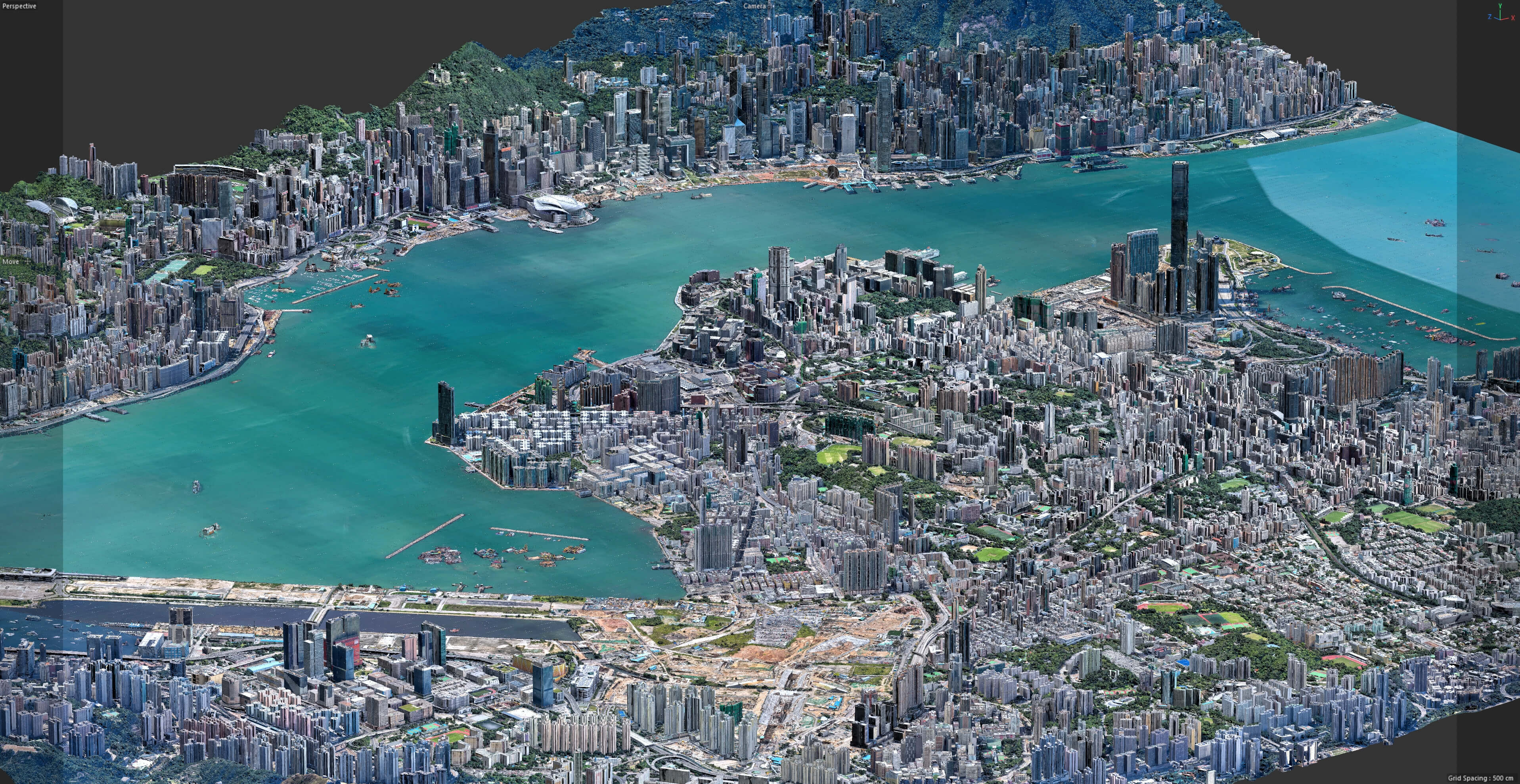 Hong Kong 3D Scan Terrain City China 3D Model 3D Model