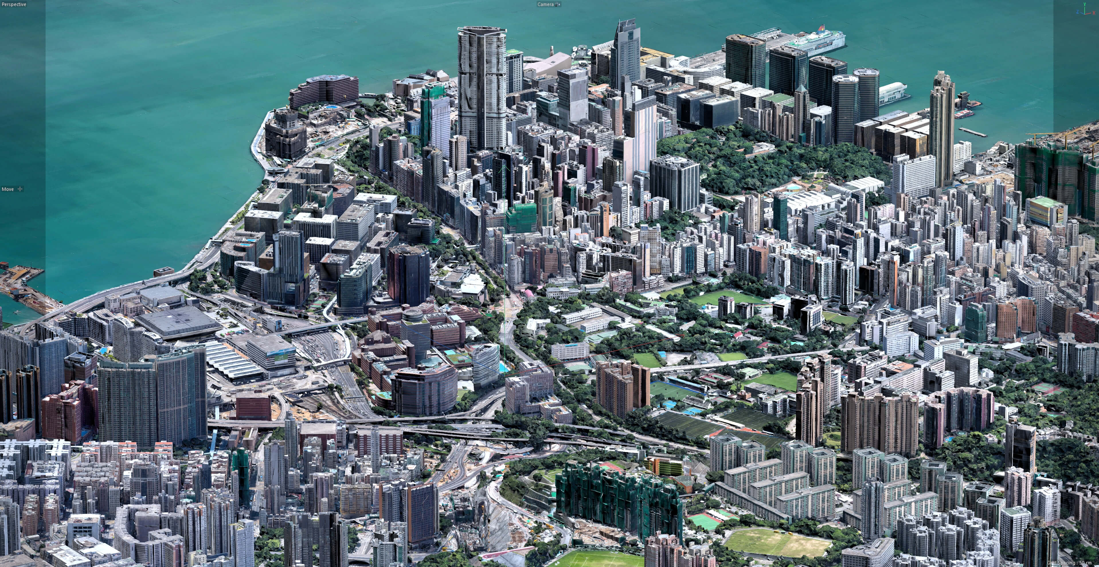 Hong Kong 3D Scan Terrain City China 3D Model 3D Model