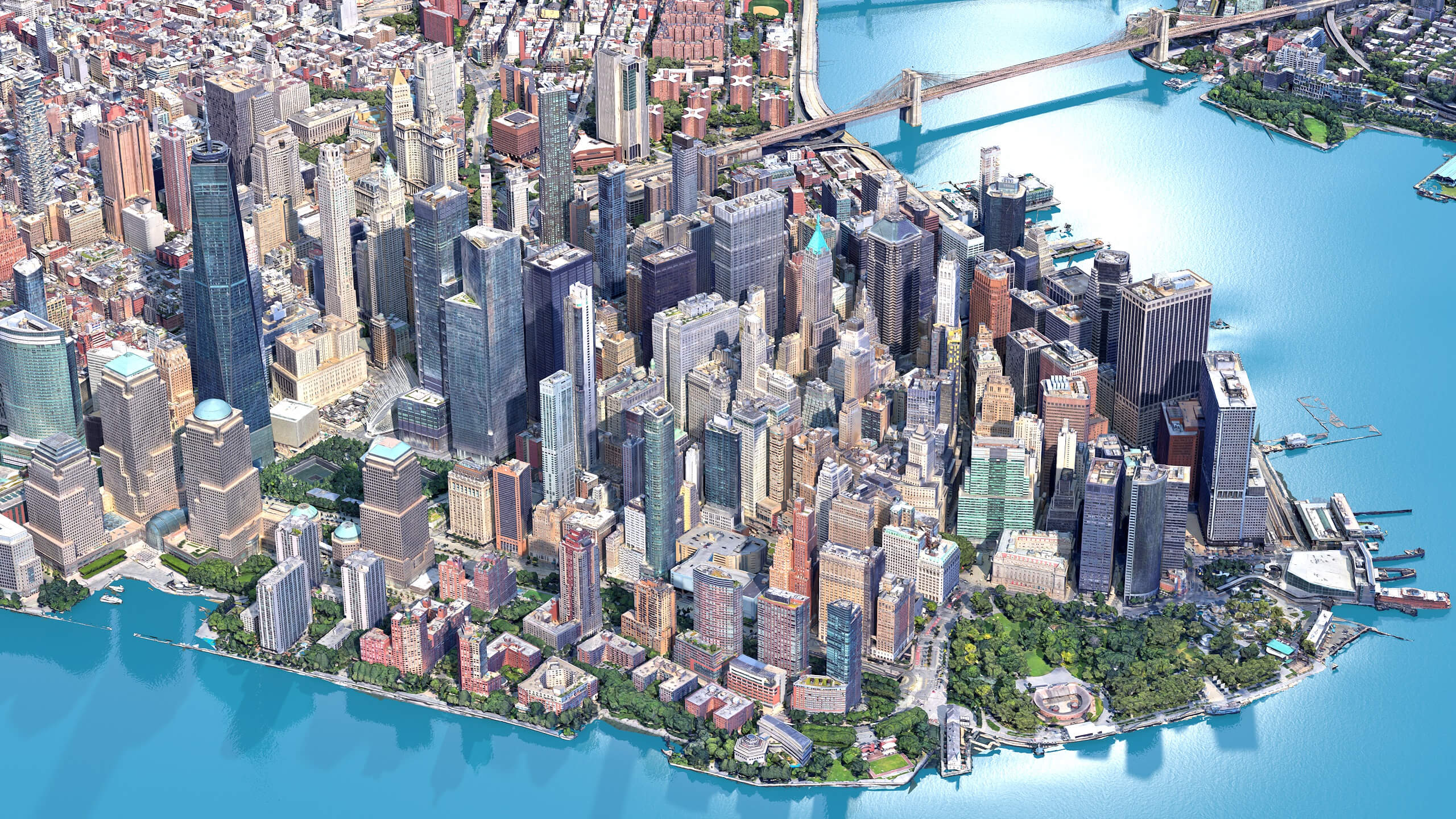 Lower Manhattan City Low-Poly 3D Model 3D Model