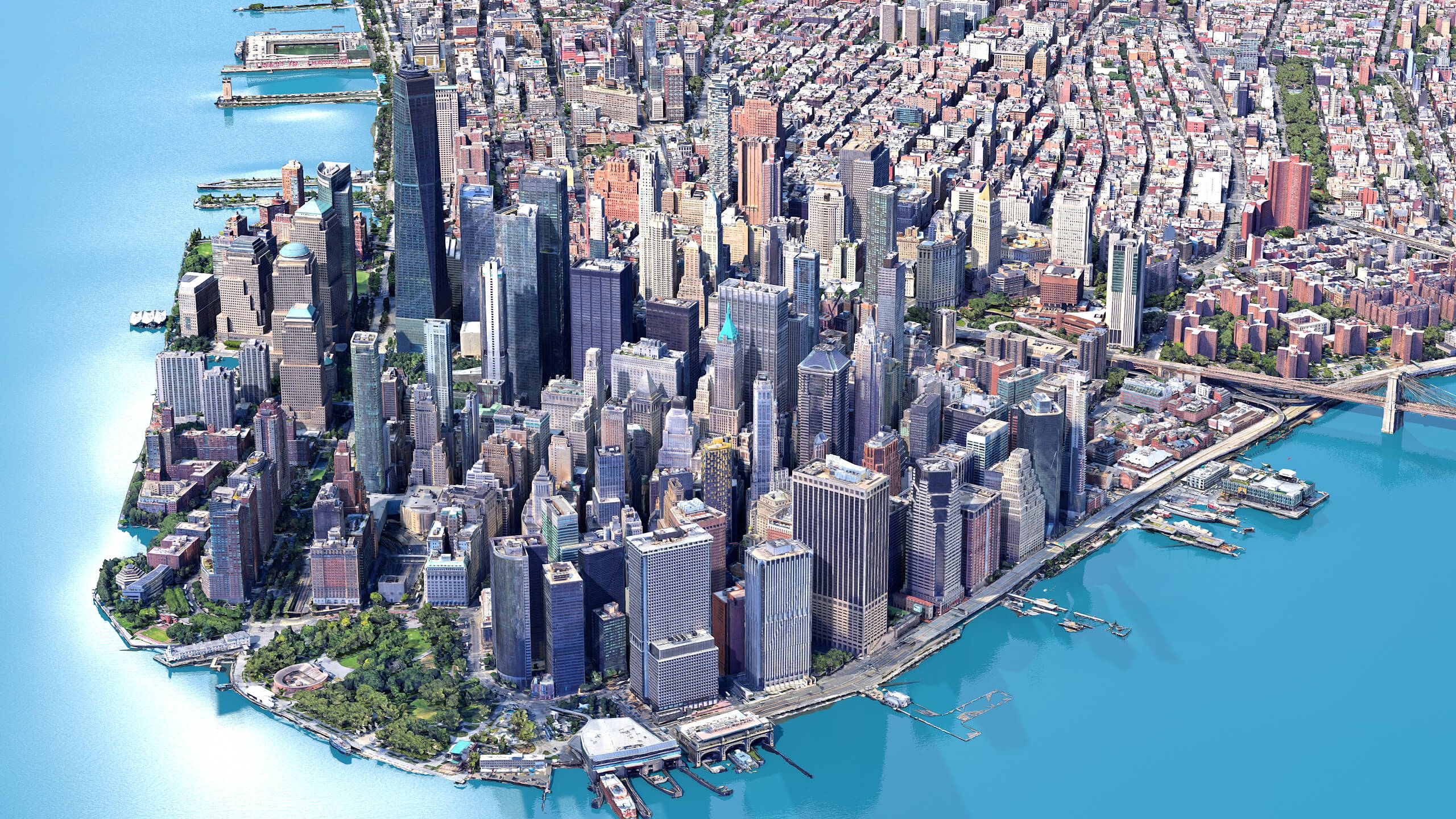 Lower Manhattan City Low-Poly 3D Model 3D Model