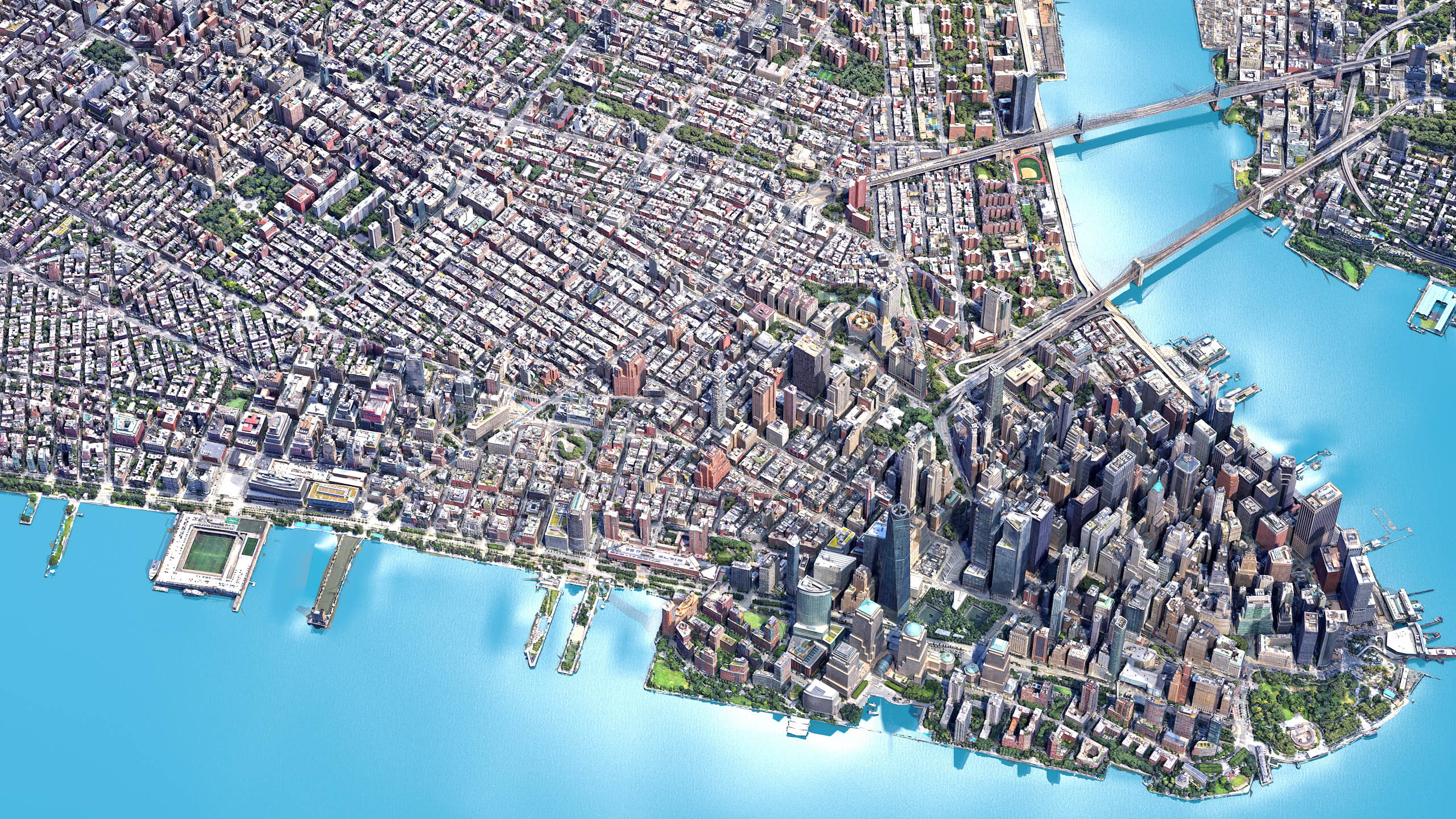 Lower Manhattan City Low-Poly 3D Model 3D Model