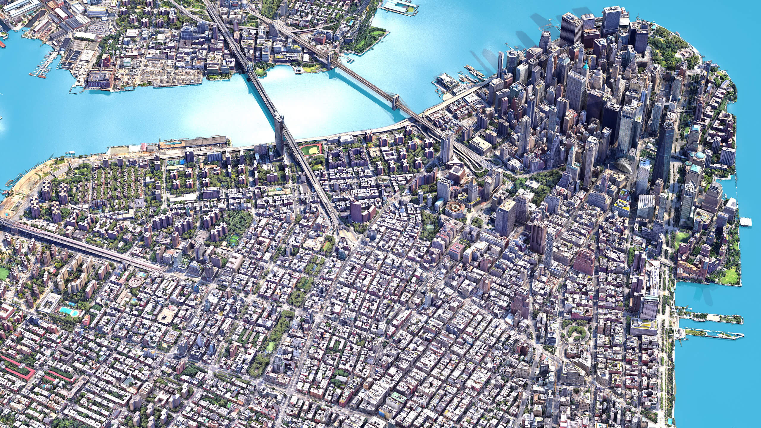 Lower Manhattan City Low-Poly 3D Model 3D Model