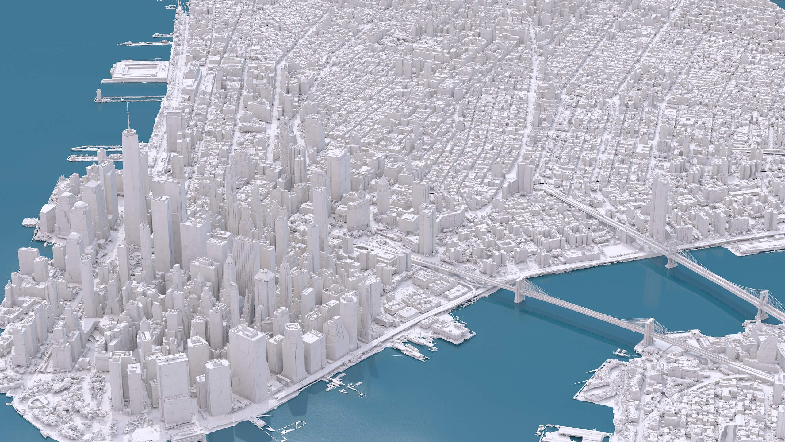 Lower Manhattan City Low-Poly 3D Model 3D Model