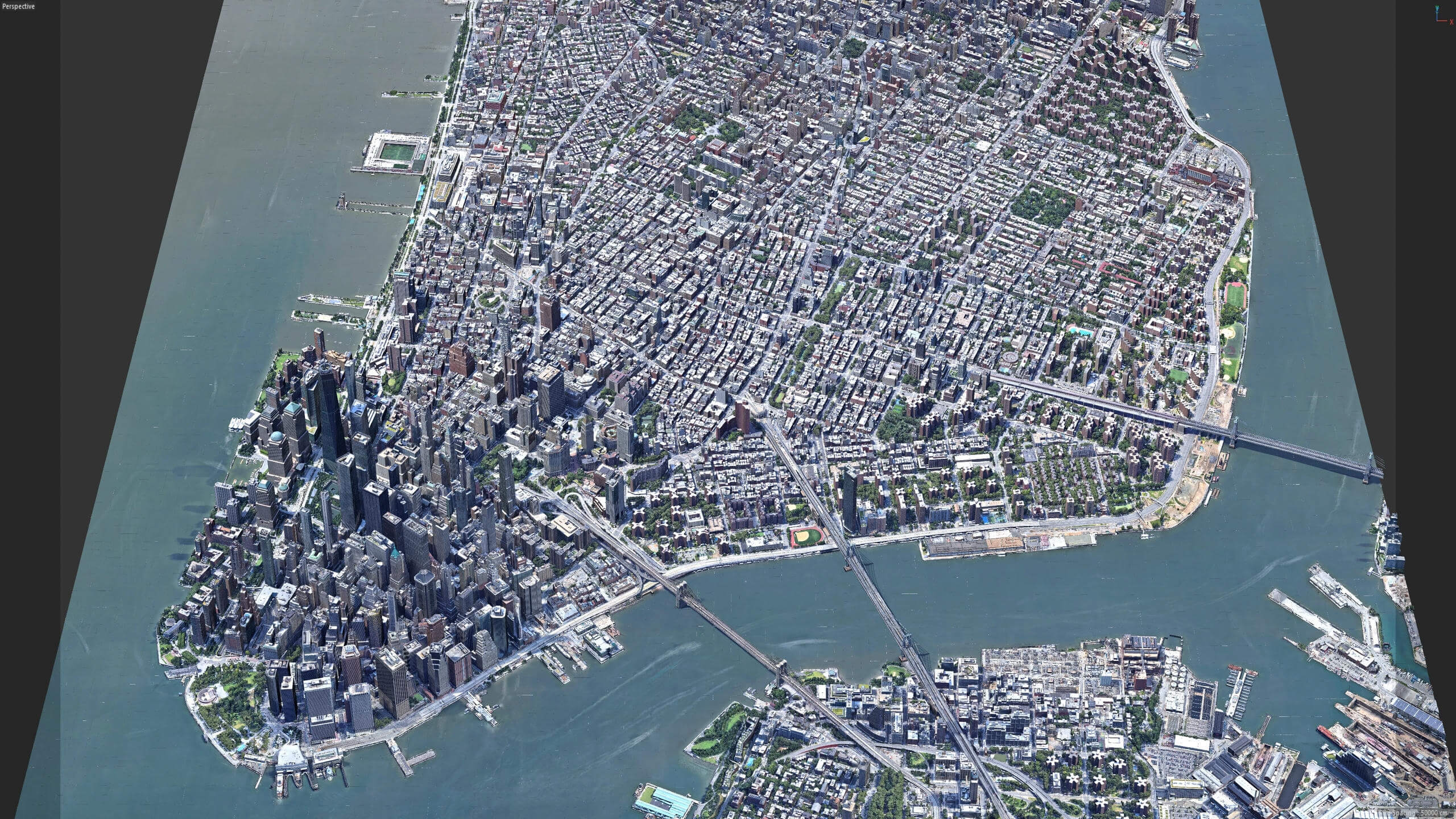 Lower Manhattan City Low-Poly 3D Model 3D Model