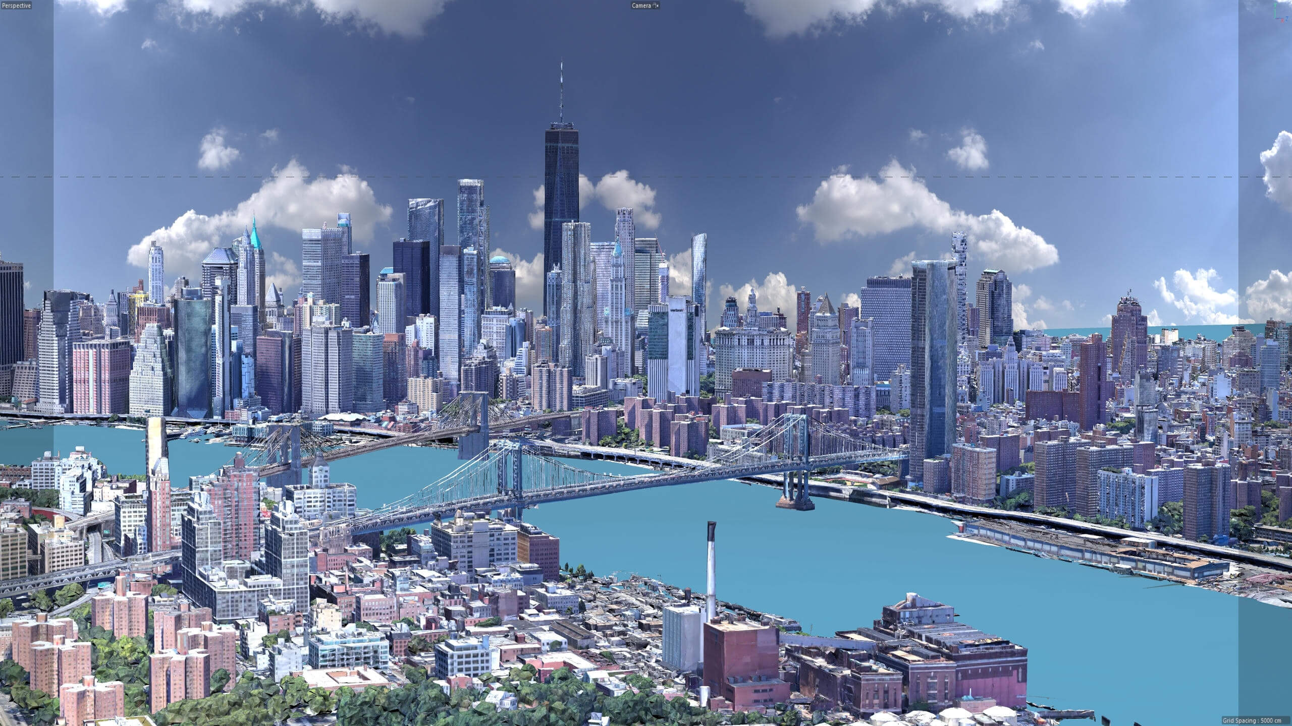 Lower Manhattan City Low-Poly 3D Model 3D Model