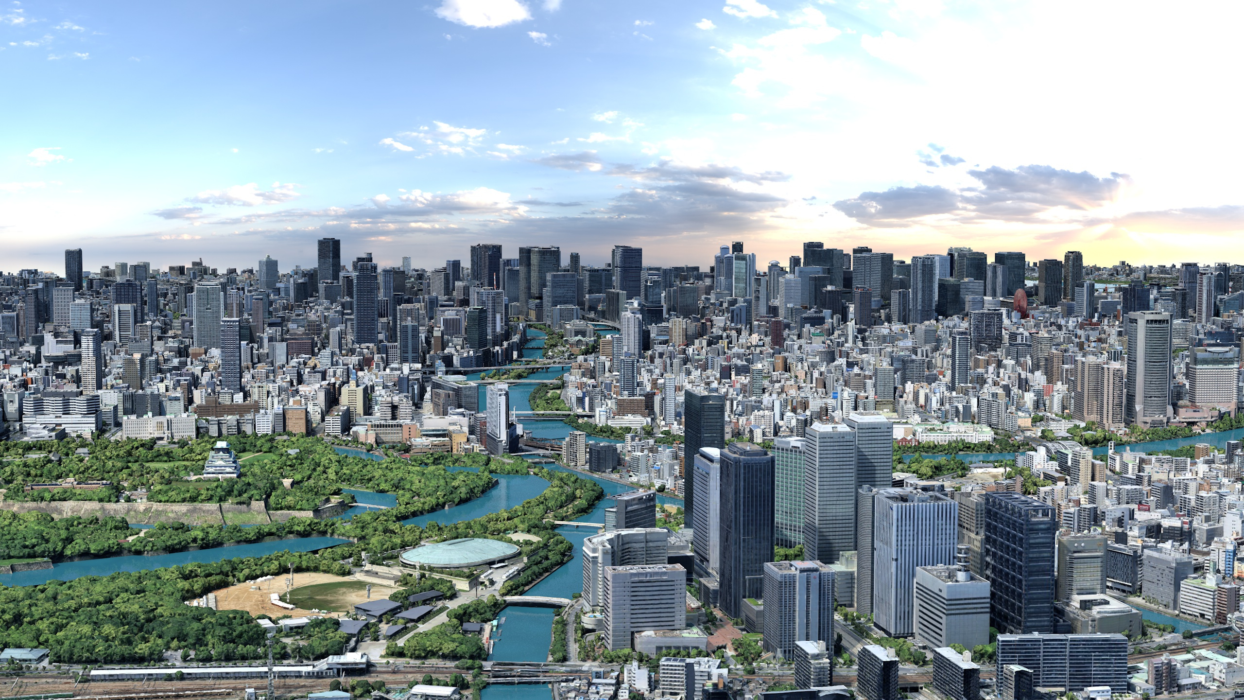 Osaka Japan 3D Scan City Low-Poly 3D Model 3D Model