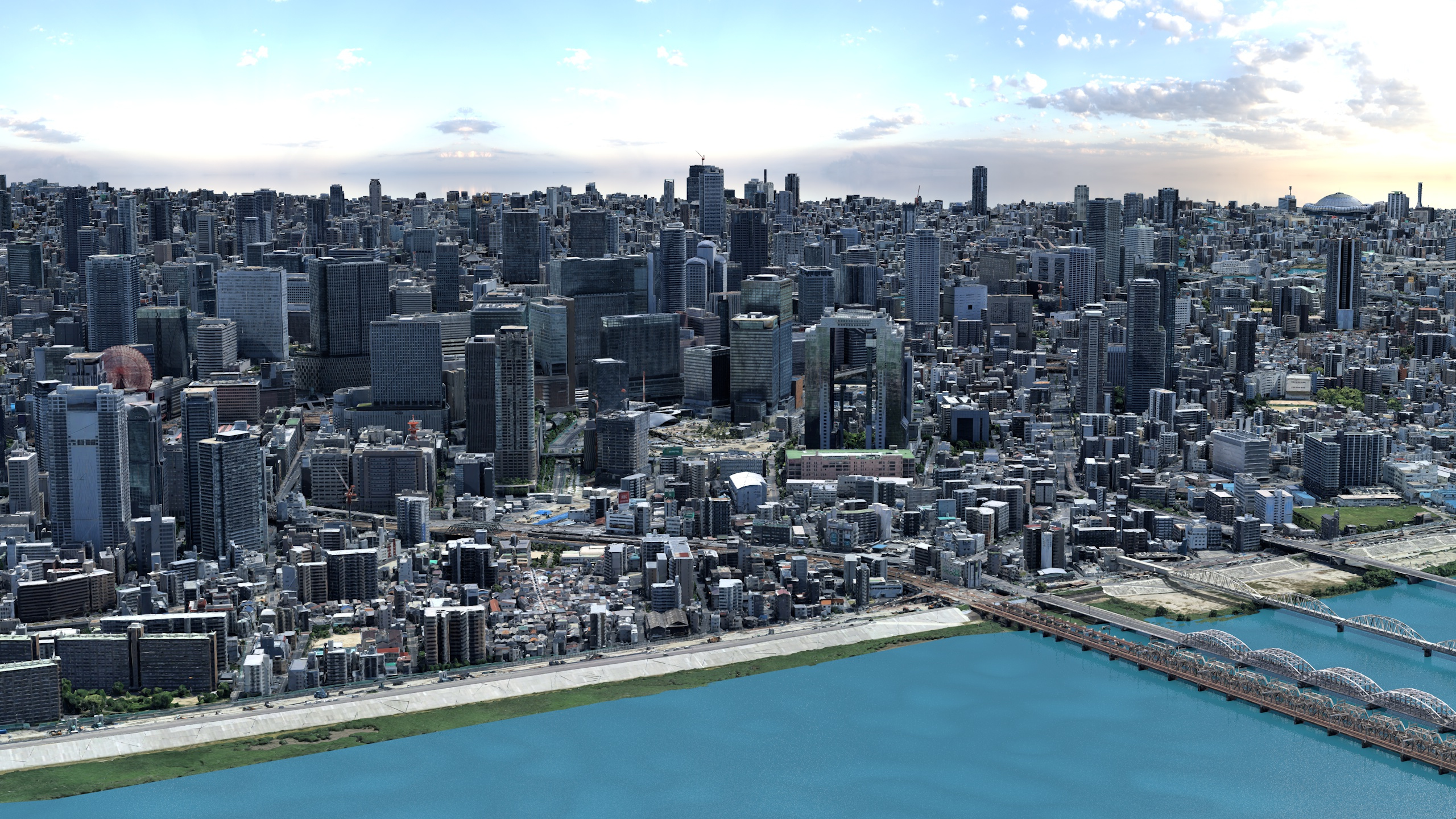 Osaka Japan 3D Scan City Low-Poly 3D Model 3D Model