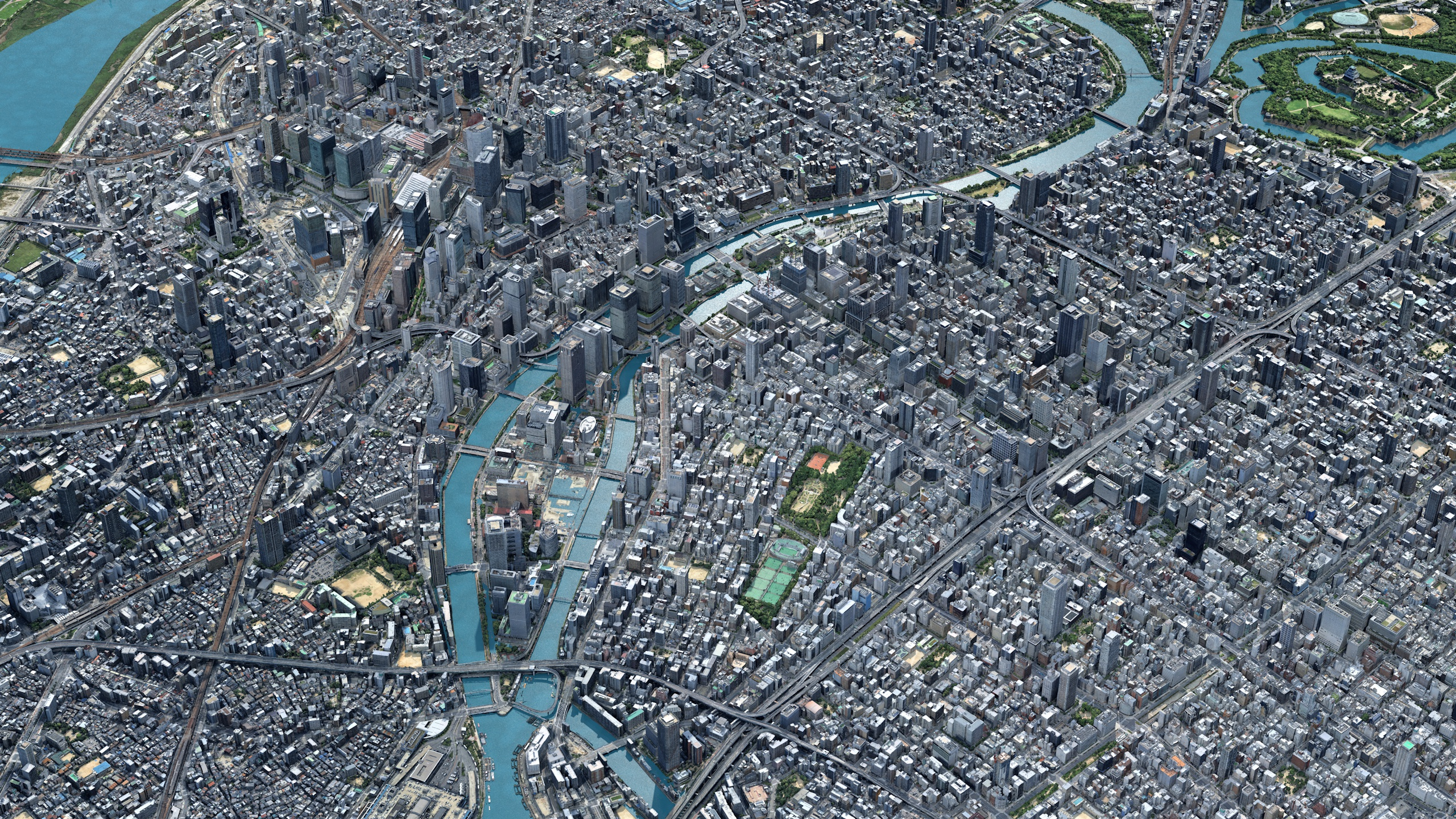 Osaka Japan 3D Scan City Low-Poly 3D Model 3D Model