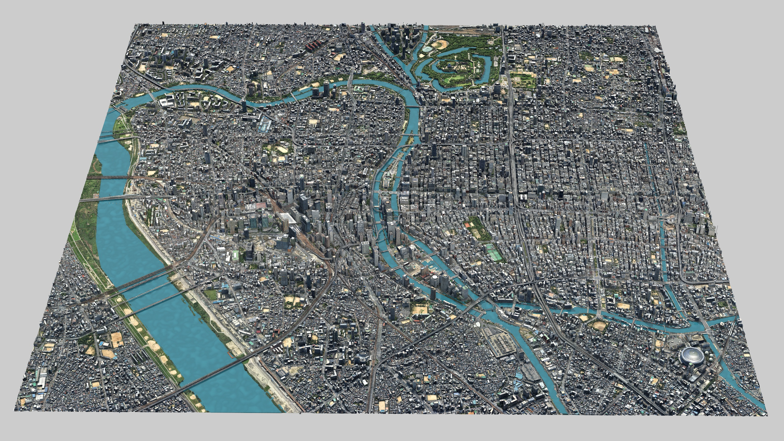 Osaka Japan 3D Scan City Low-Poly 3D Model 3D Model