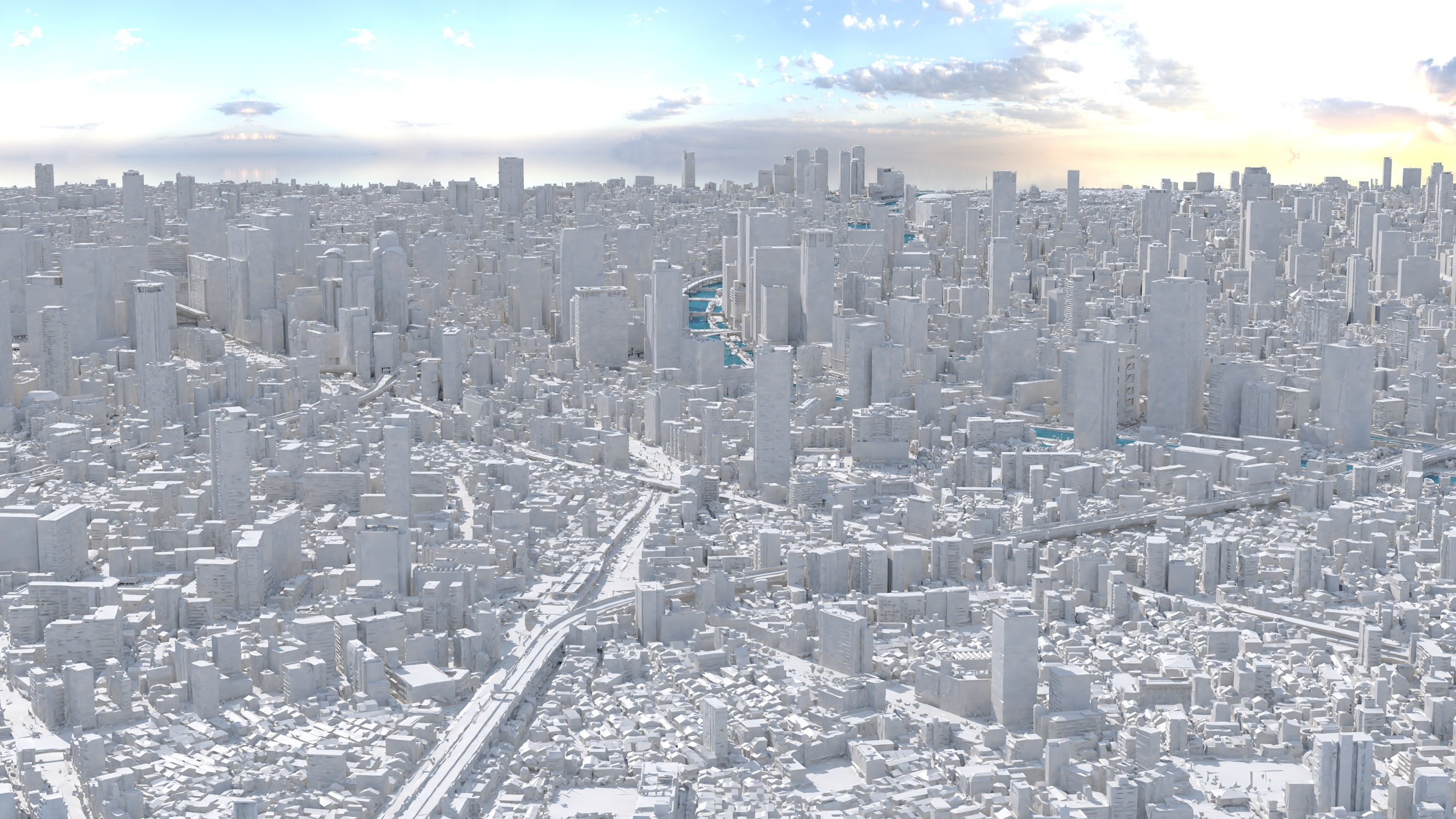 Osaka Japan 3D Scan City Low-Poly 3D Model 3D Model