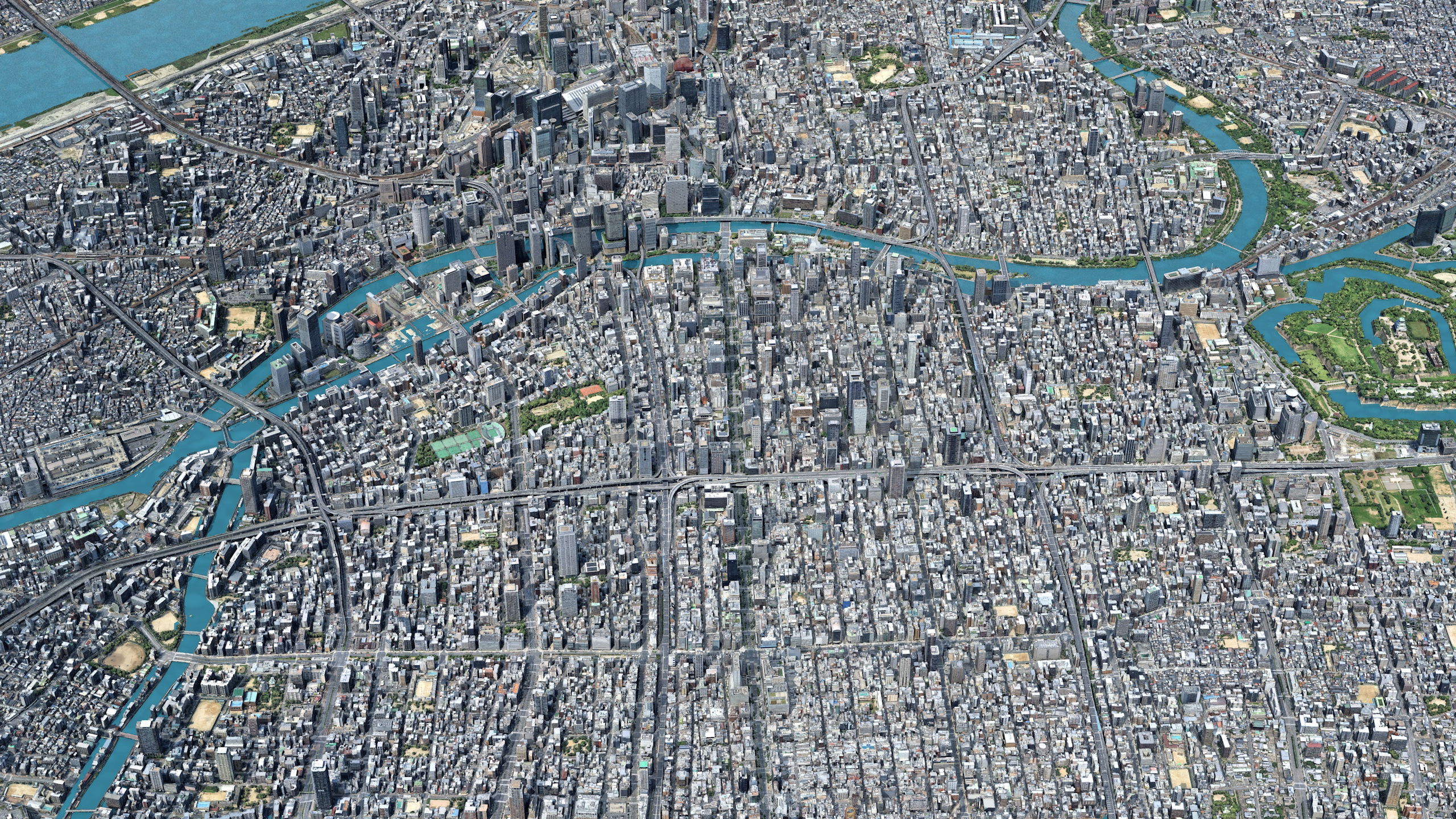 Osaka Japan 3D Scan City Low-Poly 3D Model 3D Model