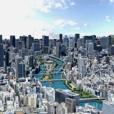 Osaka Japan 3D Scan City Low-Poly 3D Model