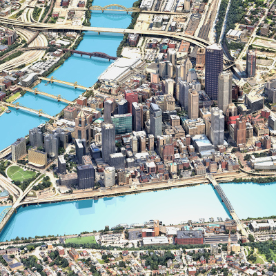 Pittsburgh 3D Scan City Pennsylvania USA 3D Model