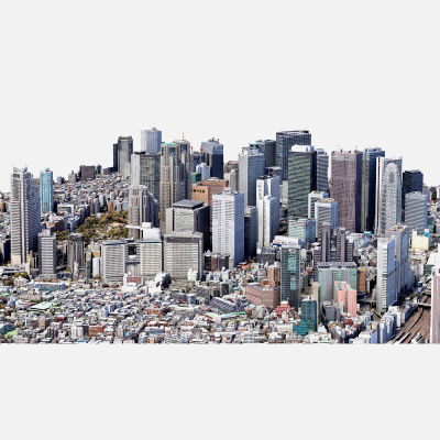 Shinjuku City Tokyo Low-Poly 3D Model