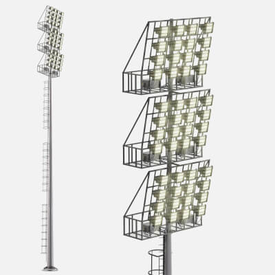Stadium Light Glowing Low Poly Version