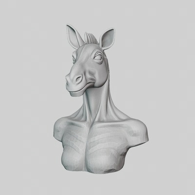 3D Zebra Bust &ndash; Highly Detailed Realistic Wildlife Ani