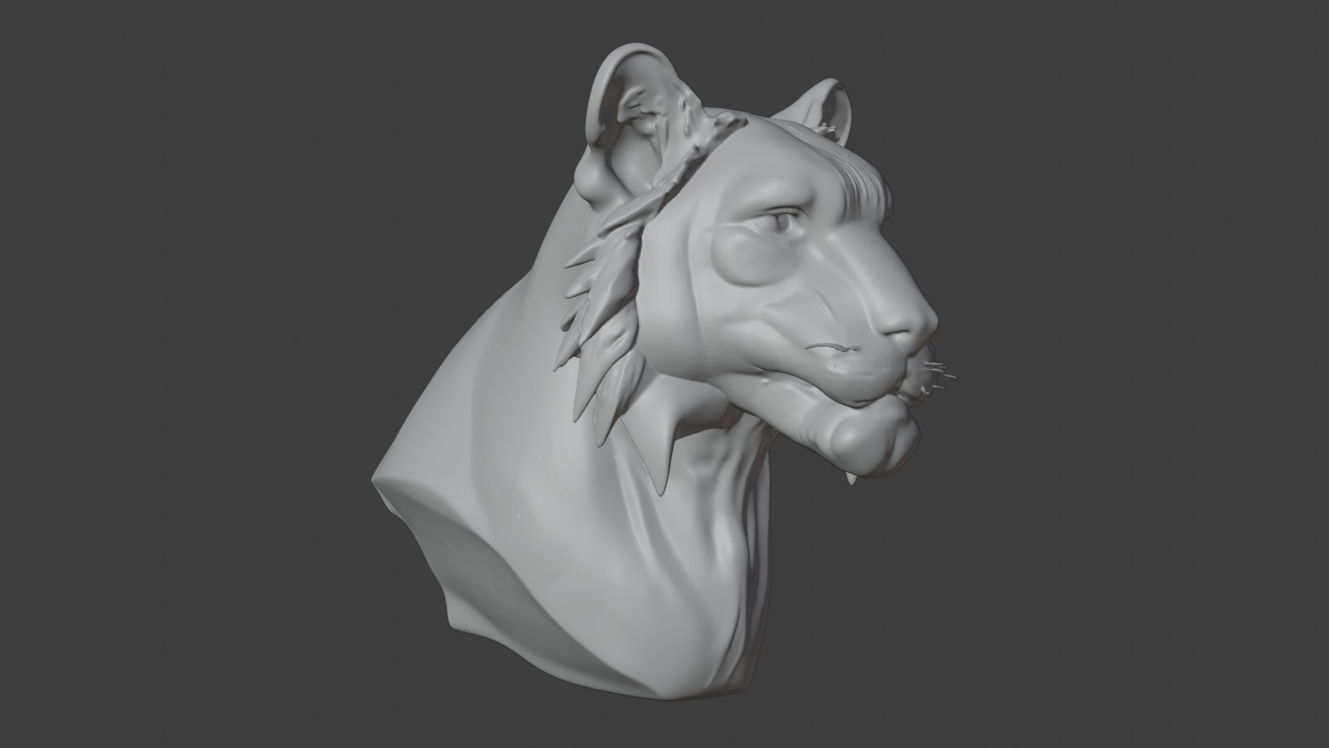 Bengal Tiger Bust 3D Model &ndash Highly Detailed Realistic 3D Model