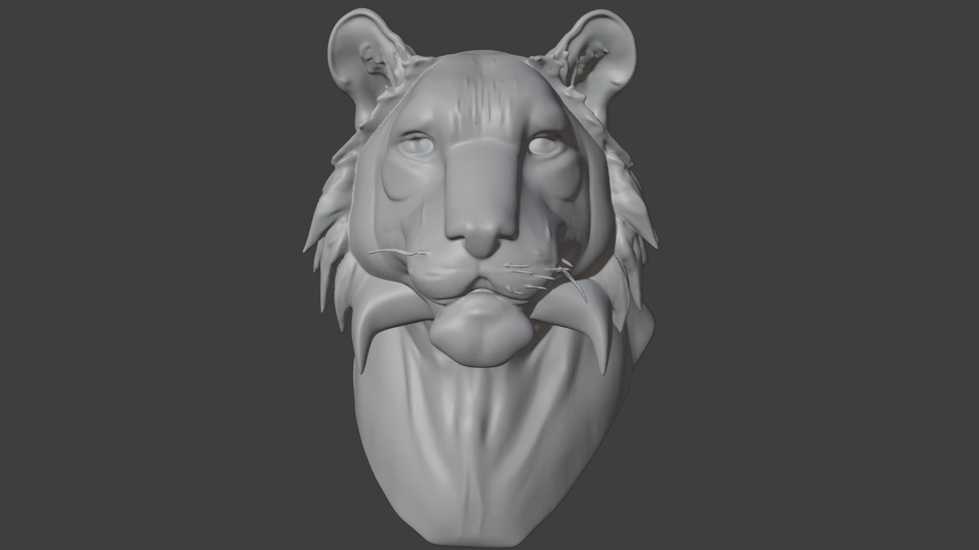 Bengal Tiger Bust 3D Model &ndash Highly Detailed Realistic 3D Model