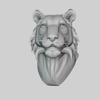 Bengal Tiger Bust 3D Model &ndash; Highly Detailed Realistic