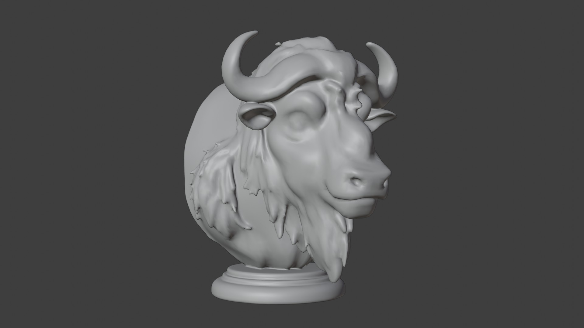 Bison Bust 3D Model &ndash Realistic Wild Buffalo Head Scul 3D Model