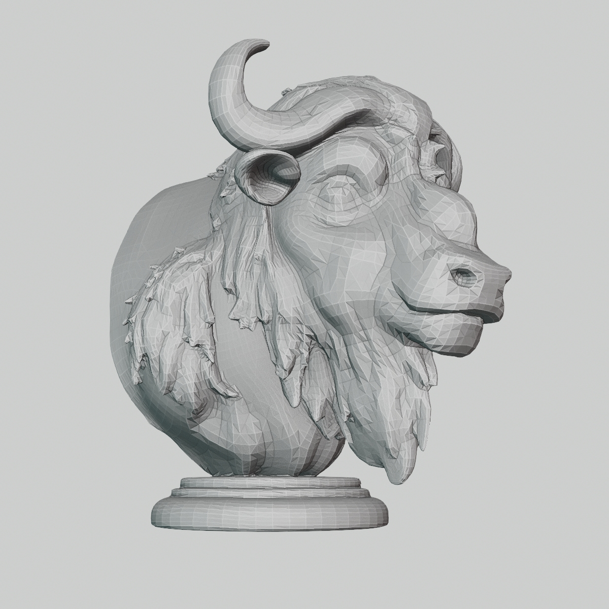 Bison Bust 3D Model &ndash Realistic Wild Buffalo Head Scul 3D Model