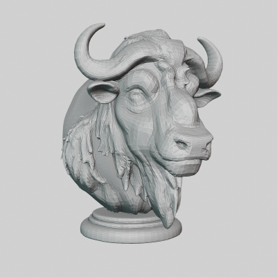 Bison Bust 3D Model &ndash; Realistic Wild Buffalo Head Scul