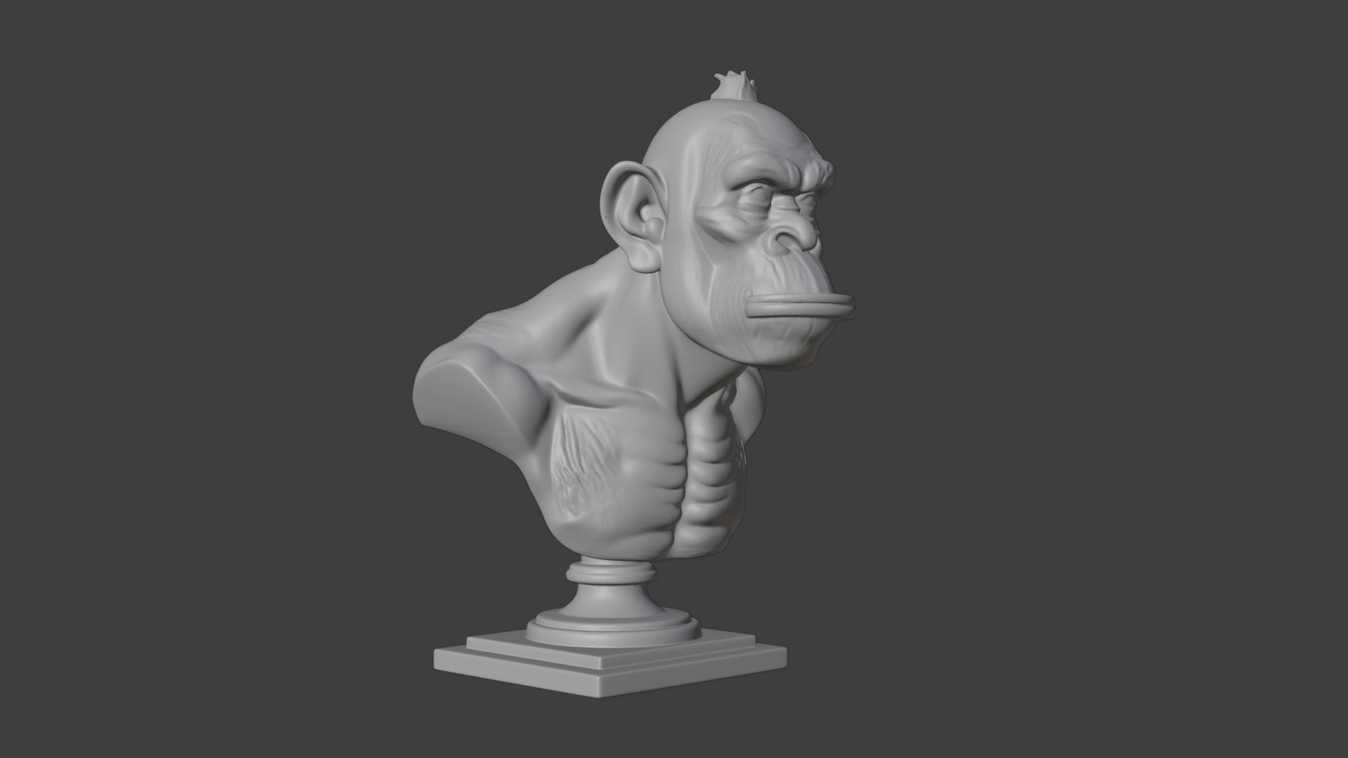Bored Ape Bust 3d Model &ndash Stylized Ape Head Sculpture 3D Model