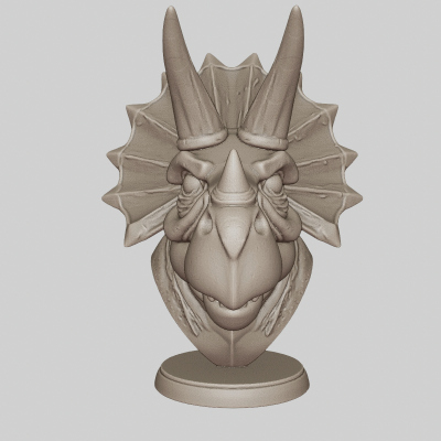 Triceratops Bust 3D Model &ndash; Realistic Prehistoric Dino