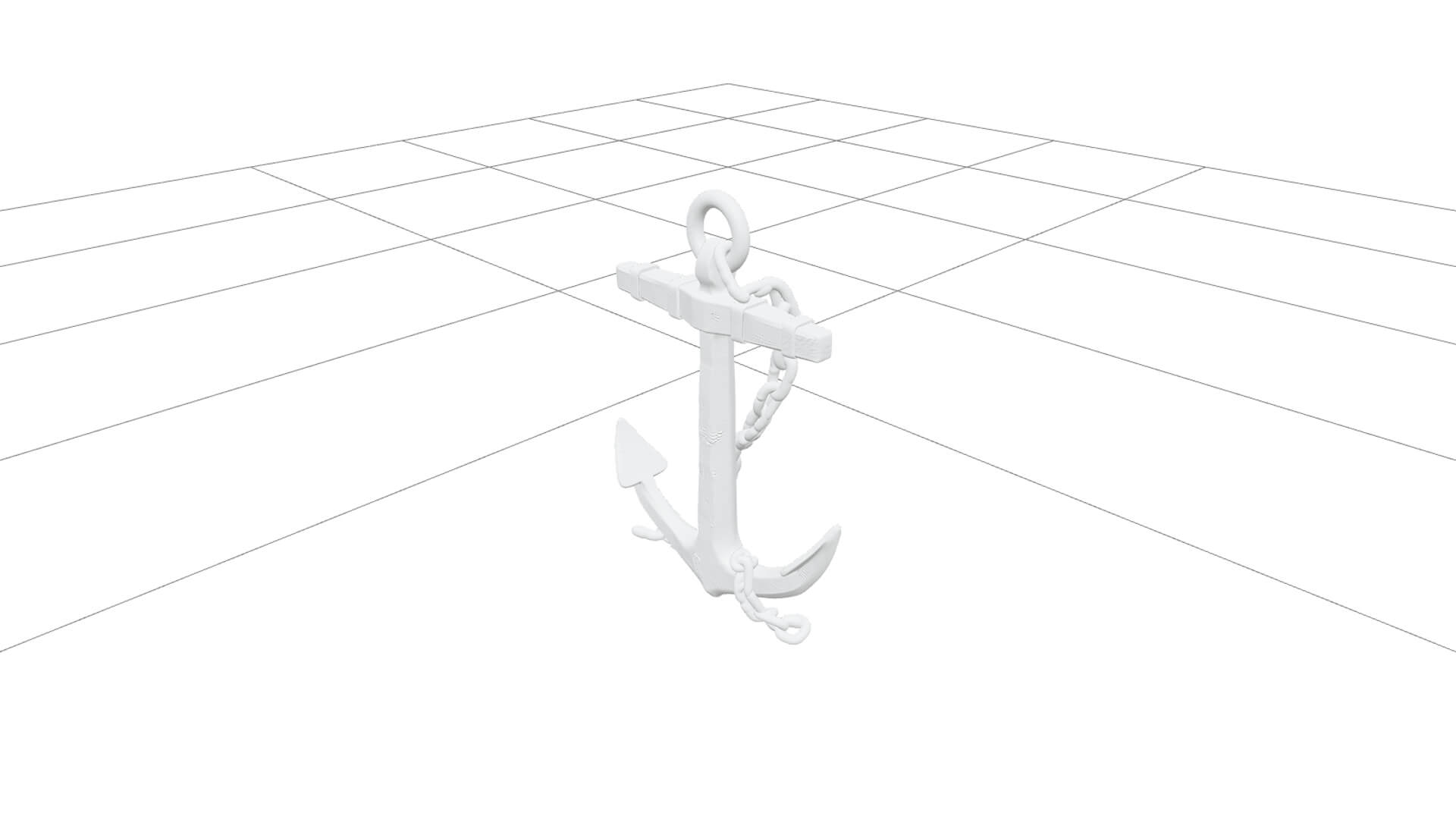 Admiralty Anchor Chain Heavy Iron Model Game Ready 3D Model