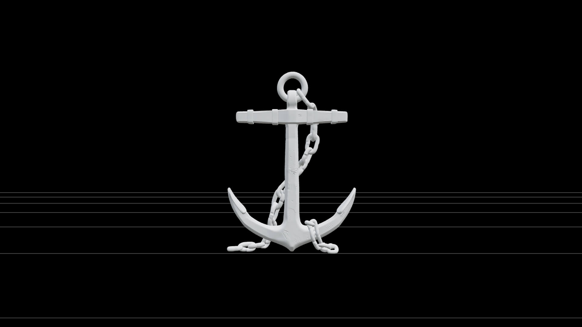 Admiralty Anchor Chain Heavy Iron Model Game Ready 3D Model