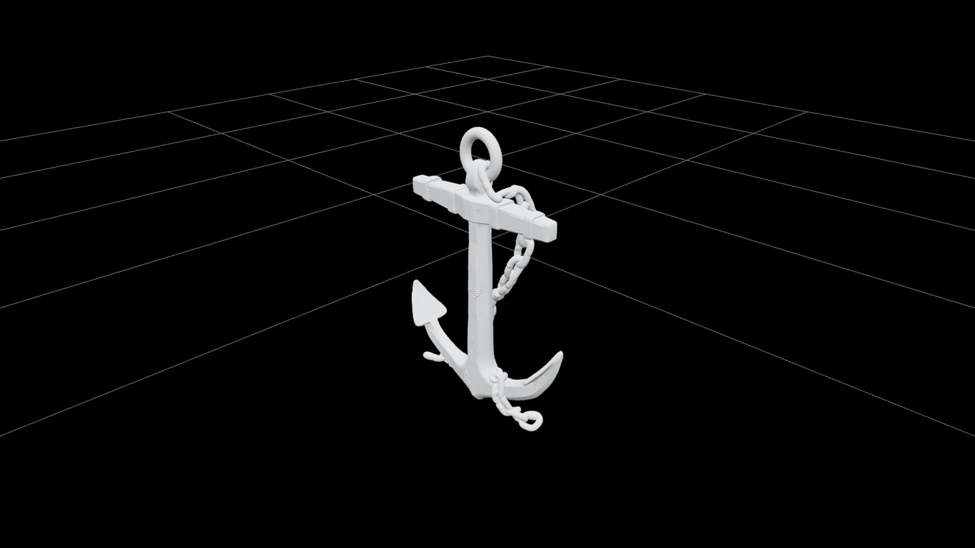Admiralty Anchor Chain Heavy Iron Model Game Ready 3D Model