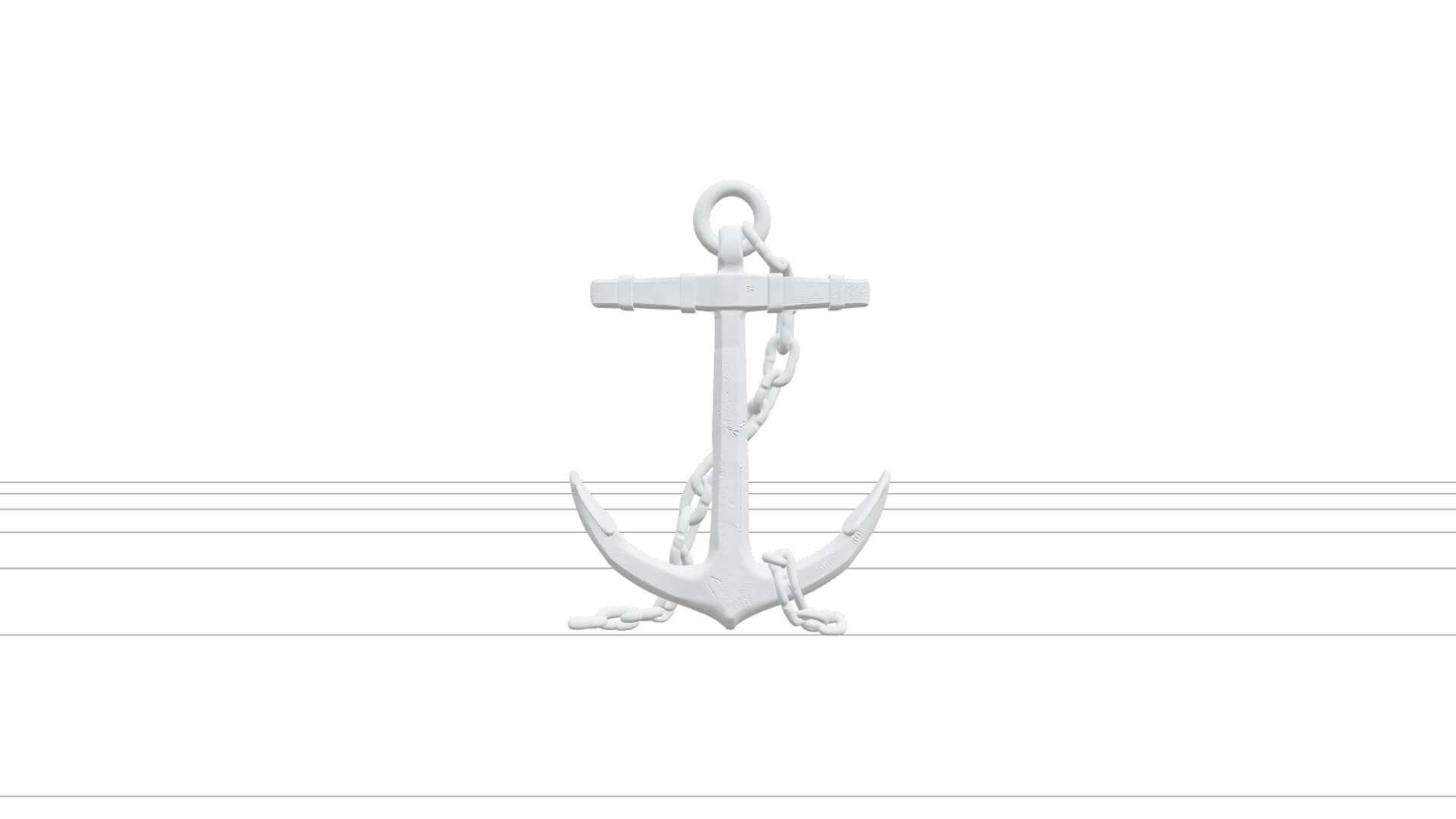Admiralty Anchor Chain Heavy Iron Model Game Ready 3D Model