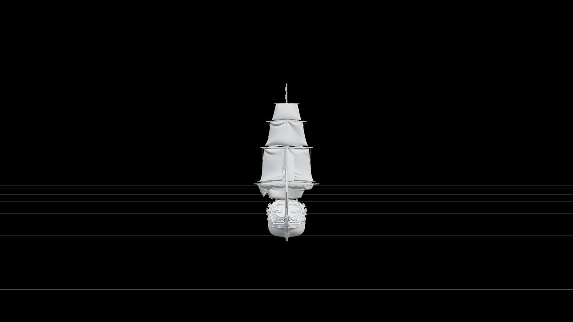 Age of Sail Naval Frigate Model Full Sails Copper Sheathed H 3D Model