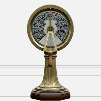 Brass Engine Order Telegraph Model on Pedestal with Wooden B