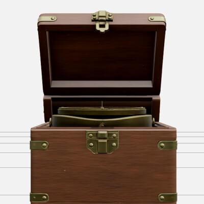 Brass Gimbal Compass Wooden Box Hinged Lid High Detail Model